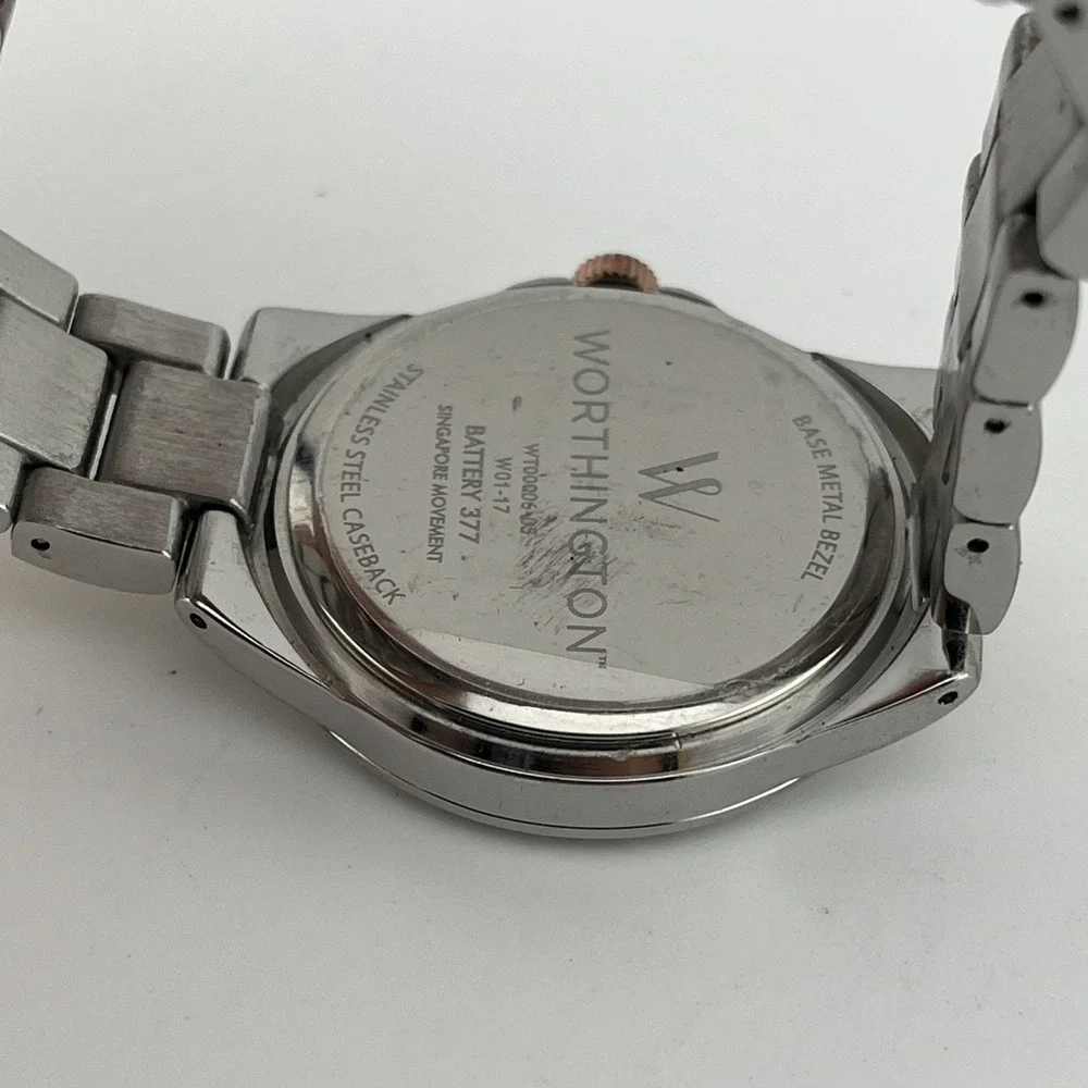 Worthington Watch Women 38mm Case Crystal Bezel Two Tone 7.25